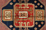 4x6 Green and Red Kazak Tribal Rug