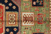 4x6 Green and Red Kazak Tribal Rug