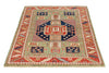 4x6 Green and Red Kazak Tribal Rug