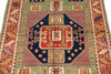 4x6 Green and Red Kazak Tribal Rug