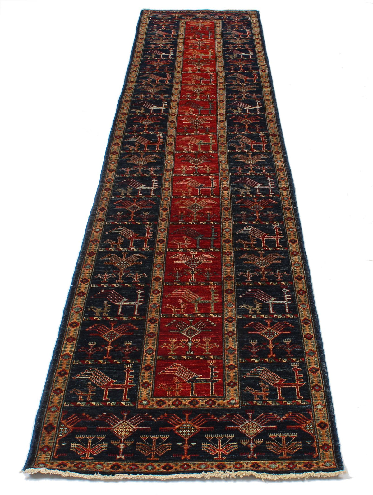 3x12 Rust and Navy Traditional Runner