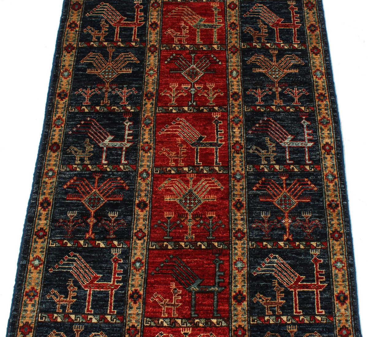 3x12 Rust and Navy Traditional Runner