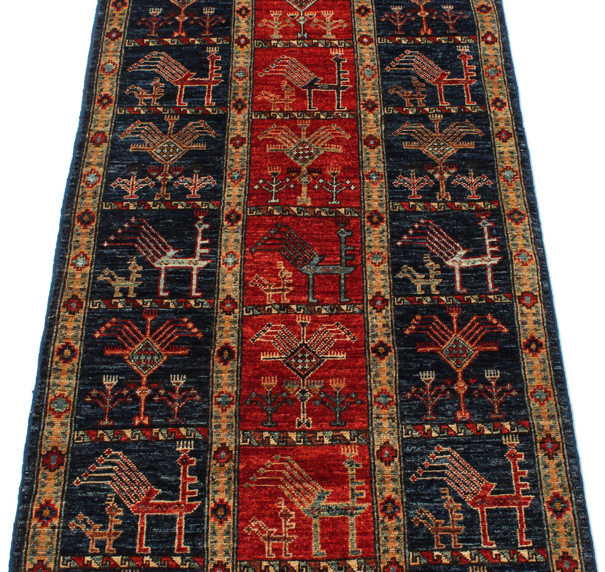 3x12 Rust and Navy Traditional Runner
