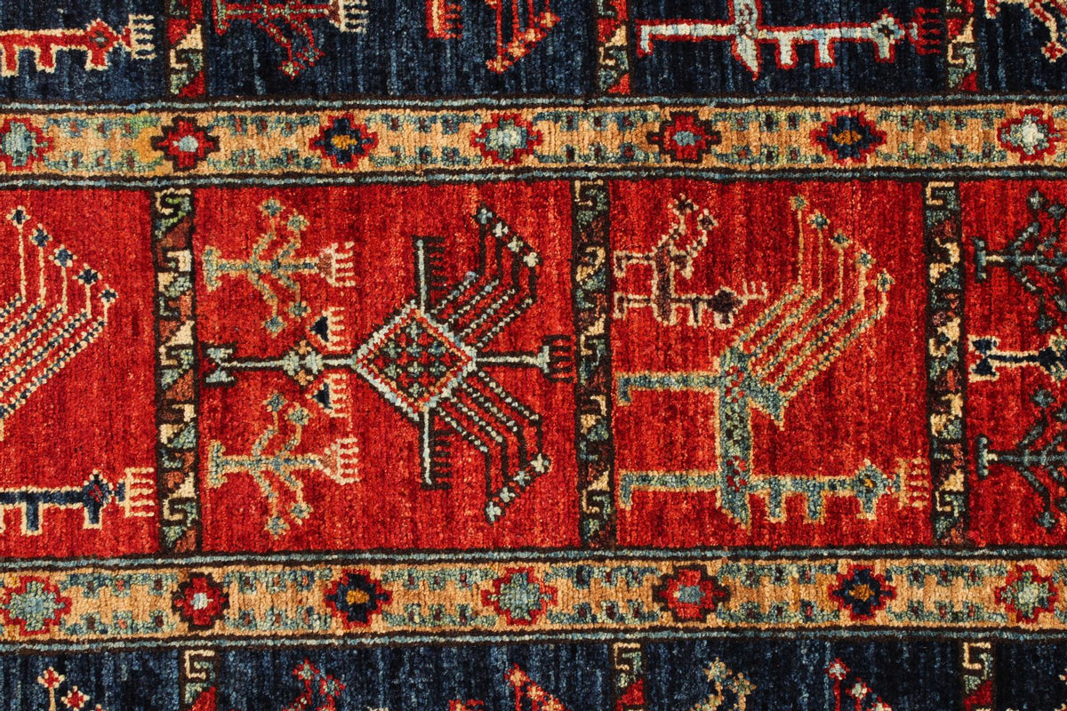 3x12 Rust and Navy Traditional Runner