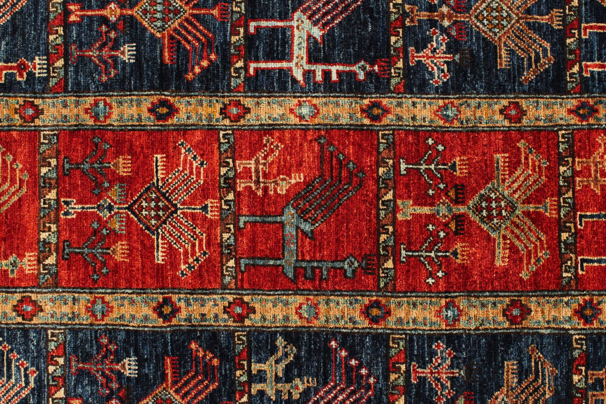 3x12 Rust and Navy Traditional Runner