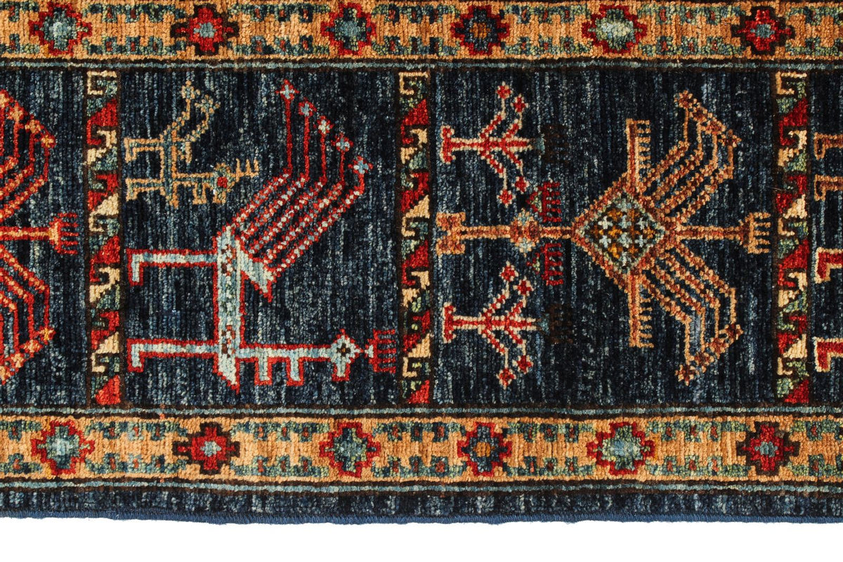 3x12 Rust and Navy Traditional Runner