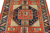 4x6 Multicolor and Rust Kazak Tribal Rug