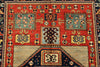 4x6 Multicolor and Rust Kazak Tribal Rug