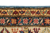 6x8 Blue and Ivory Kazak Tribal Rug