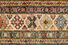 6x8 Blue and Ivory Kazak Tribal Rug