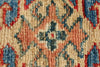 6x8 Blue and Ivory Kazak Tribal Rug