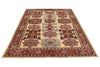 6x8 Ivory and Red Kazak Tribal Rug