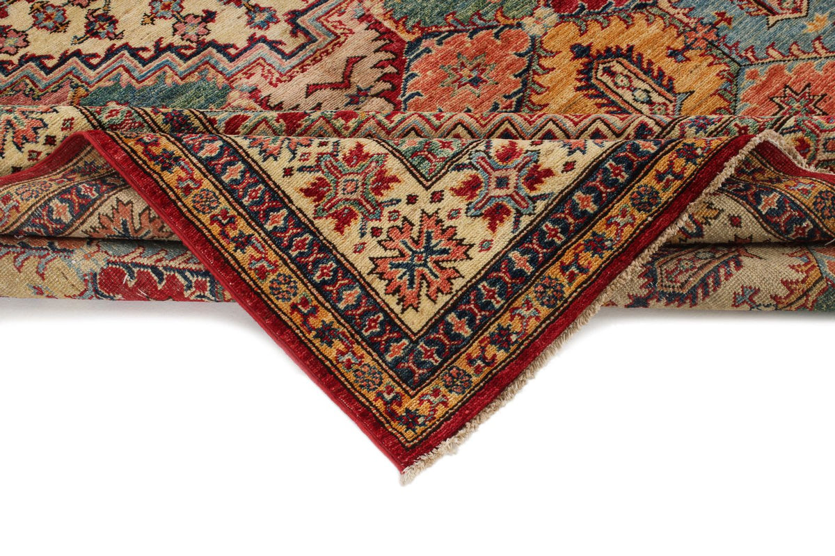 6x9 Red and Ivory Kazak Tribal Rug