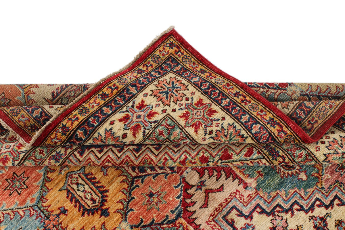 6x9 Red and Ivory Kazak Tribal Rug