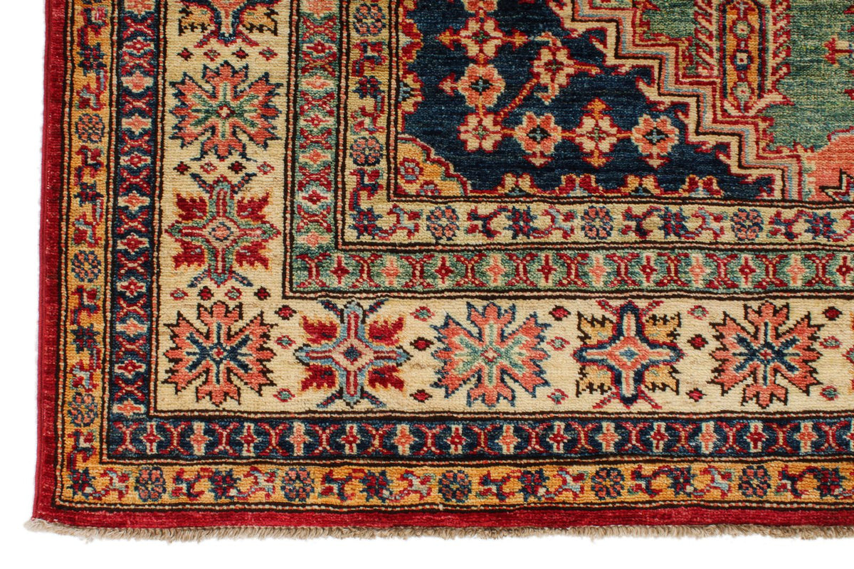 6x9 Red and Ivory Kazak Tribal Rug