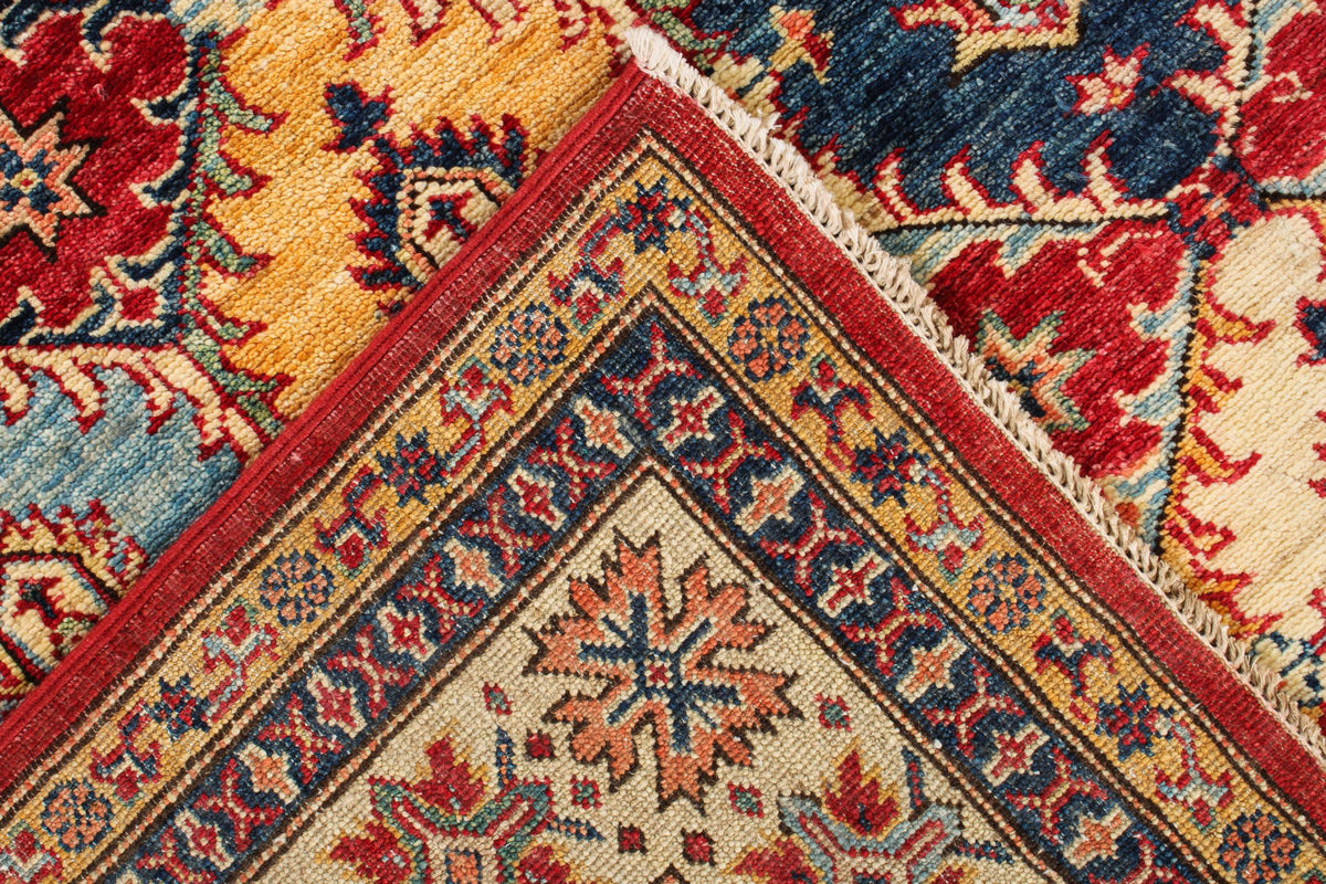 6x9 Red and Ivory Kazak Tribal Rug