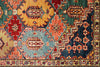 6x9 Red and Ivory Kazak Tribal Rug