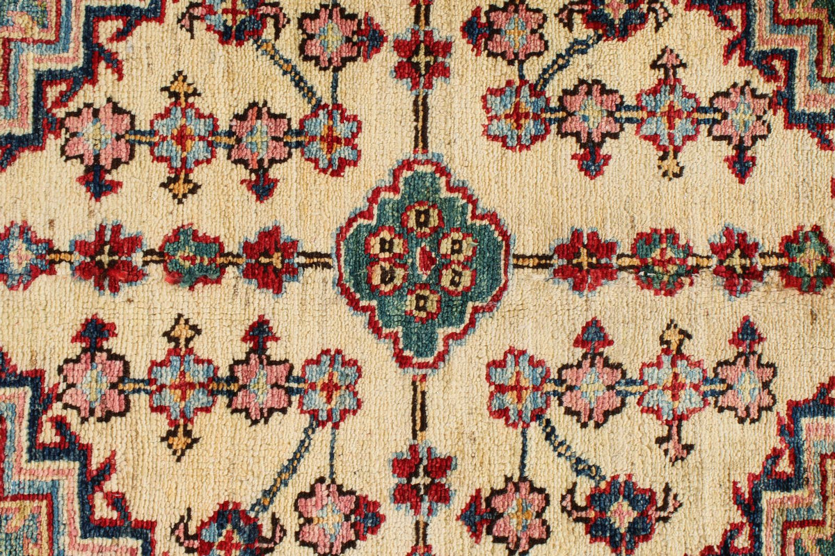 6x9 Red and Ivory Kazak Tribal Rug