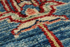 6x10 Blue and Ivory Kazak Tribal Rug