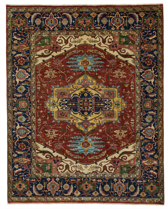 8x10 Red and Navy Anatolian Persian Rug