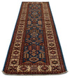 3x10 Blue and Ivory Kazak Tribal Runner