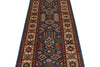 3x10 Blue and Ivory Kazak Tribal Runner