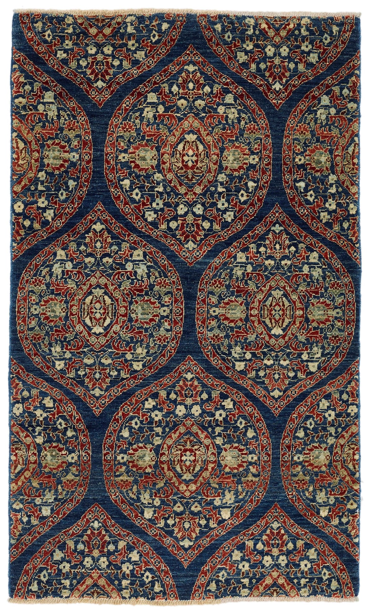 3x5 Red and Navy Anatolian Traditional Rug