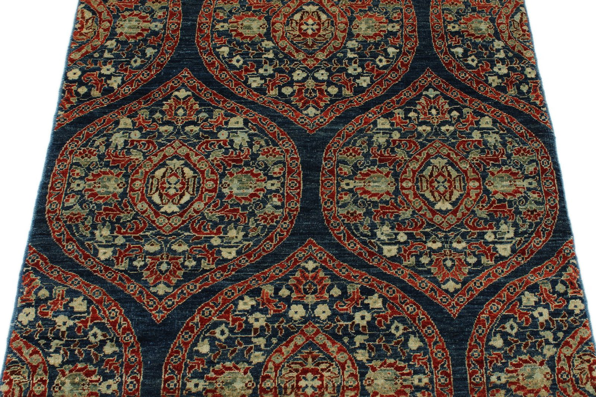 3x5 Red and Navy Anatolian Traditional Rug
