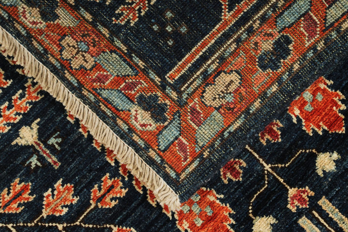 3x4 Navy and Red Anatolian Traditional Rug