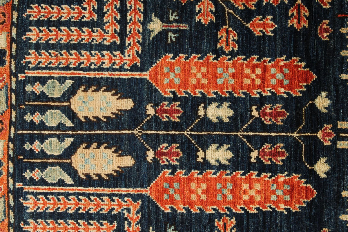3x4 Navy and Red Anatolian Traditional Rug