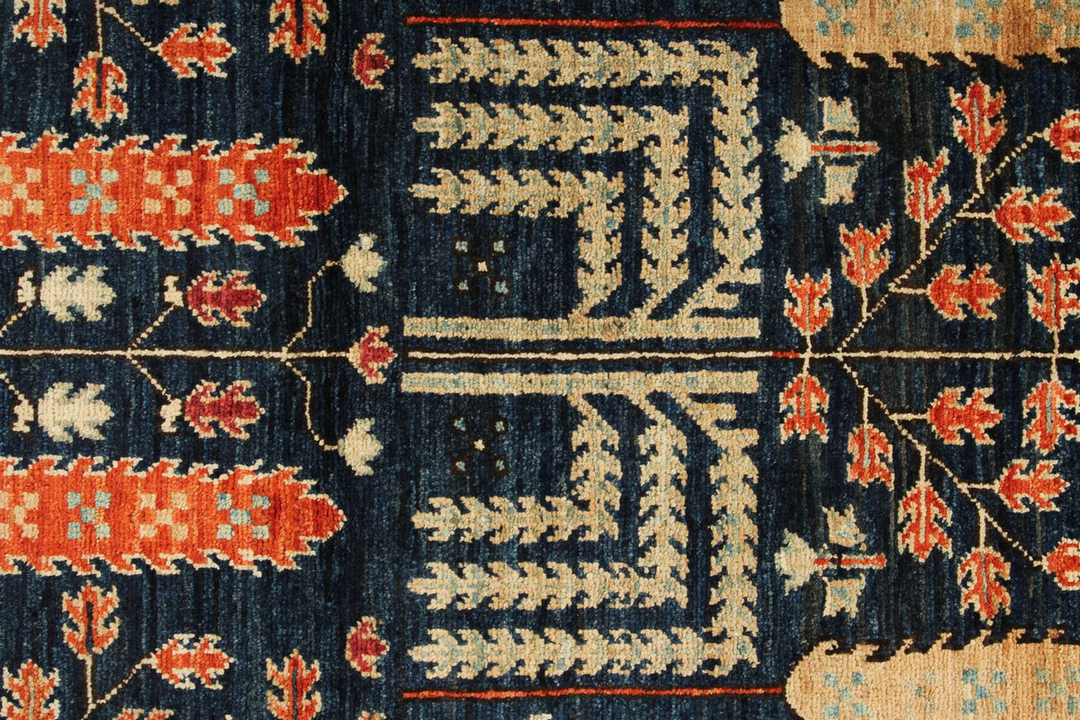 3x4 Navy and Red Anatolian Traditional Rug