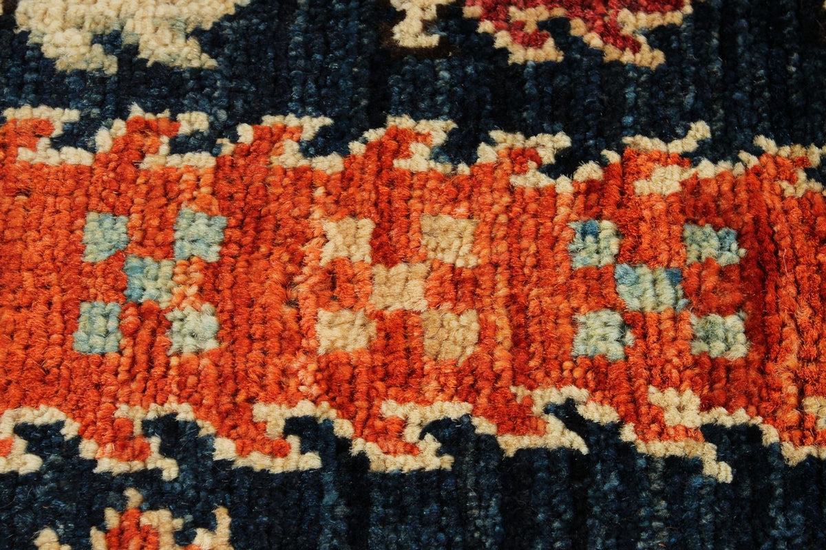 3x4 Navy and Red Anatolian Traditional Rug