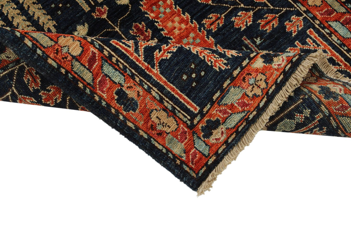 3x4 Navy and Red Anatolian Traditional Rug