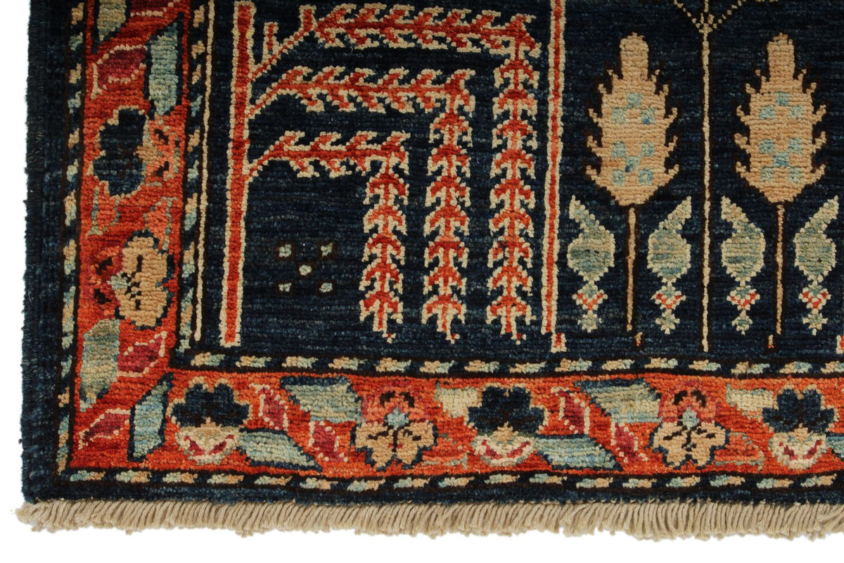 3x4 Navy and Red Anatolian Traditional Rug
