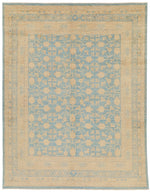 8x10 Blue and Beige Turkish Tribal Rug