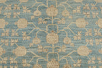 8x10 Blue and Beige Turkish Tribal Rug
