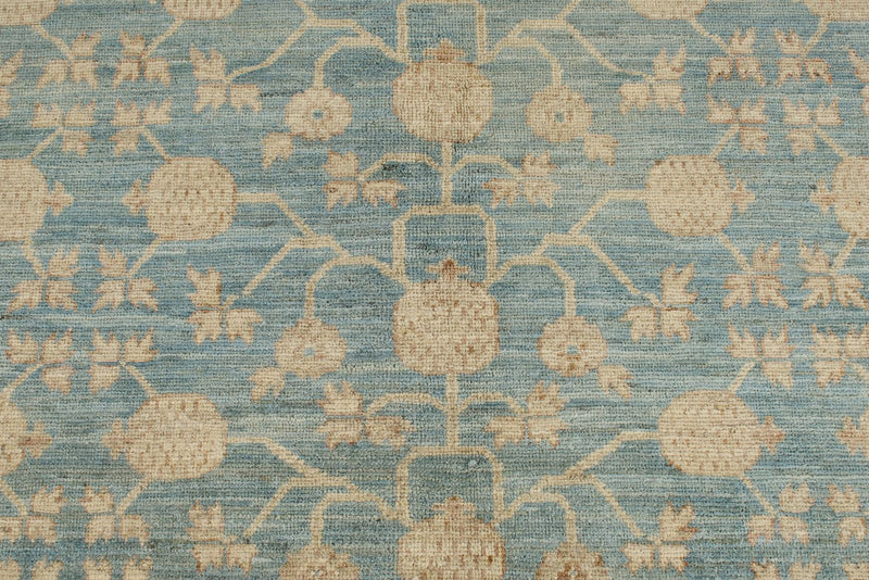 8x10 Blue and Beige Turkish Tribal Rug