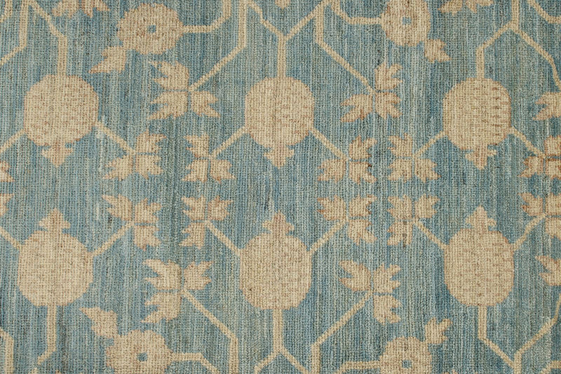 8x10 Blue and Beige Turkish Tribal Rug