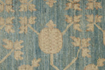 8x10 Blue and Beige Turkish Tribal Rug