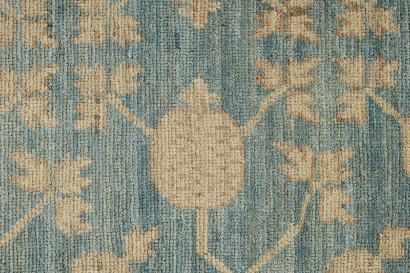 8x10 Blue and Beige Turkish Tribal Rug