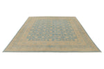 8x10 Blue and Beige Turkish Tribal Rug