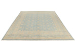 8x10 Blue and Beige Turkish Tribal Rug