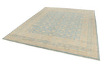 8x10 Blue and Beige Turkish Tribal Rug