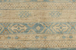 8x10 Blue and Beige Turkish Tribal Rug