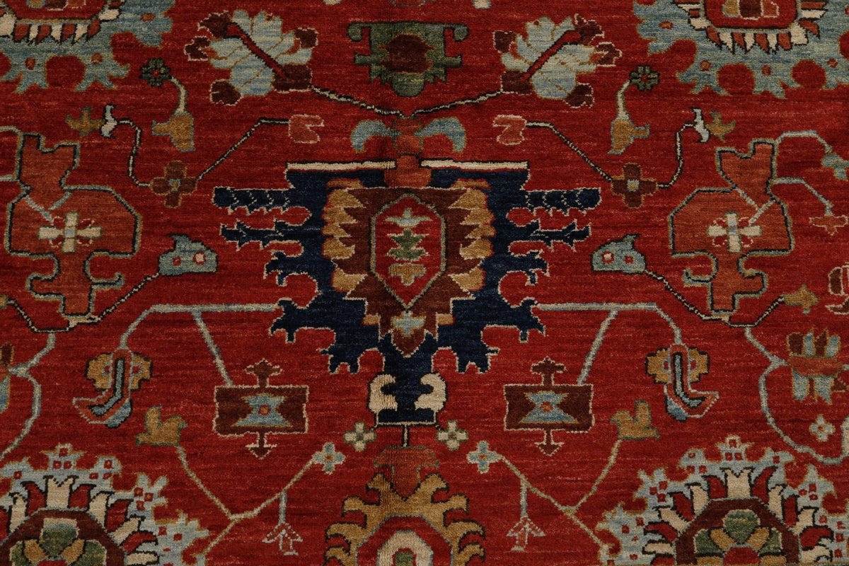 8x10 Red and Navy Anatolian Traditional Rug