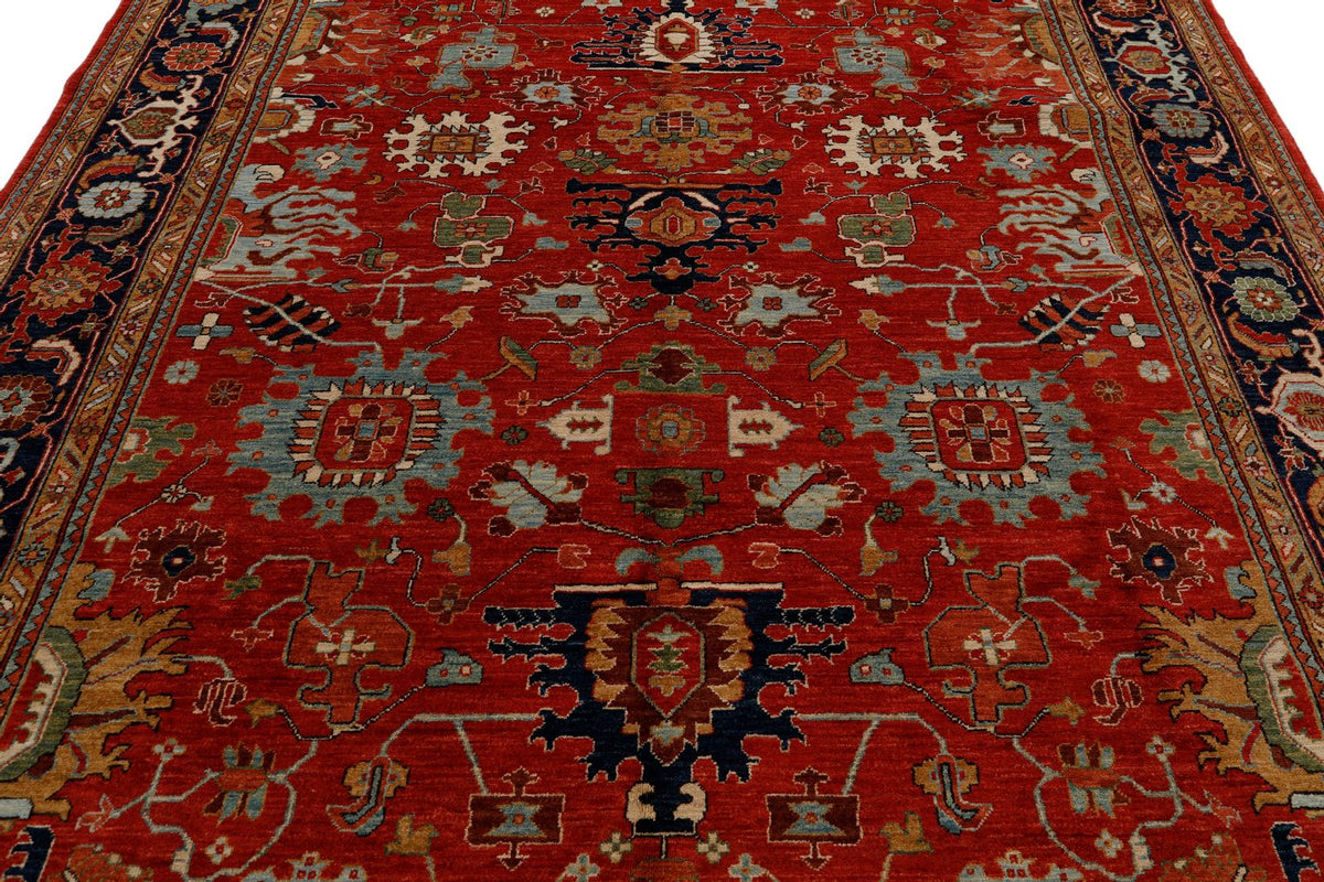8x10 Red and Navy Anatolian Traditional Rug