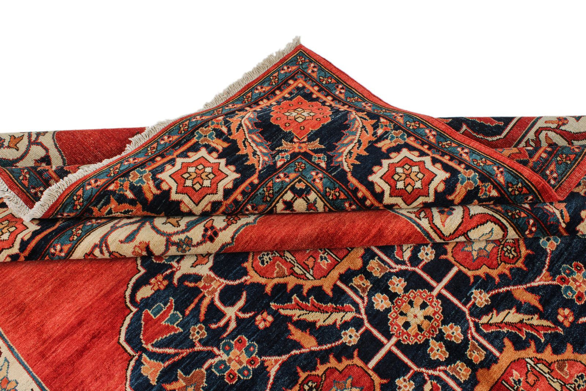 8x11 Red and Navy Anatolian Traditional Rug