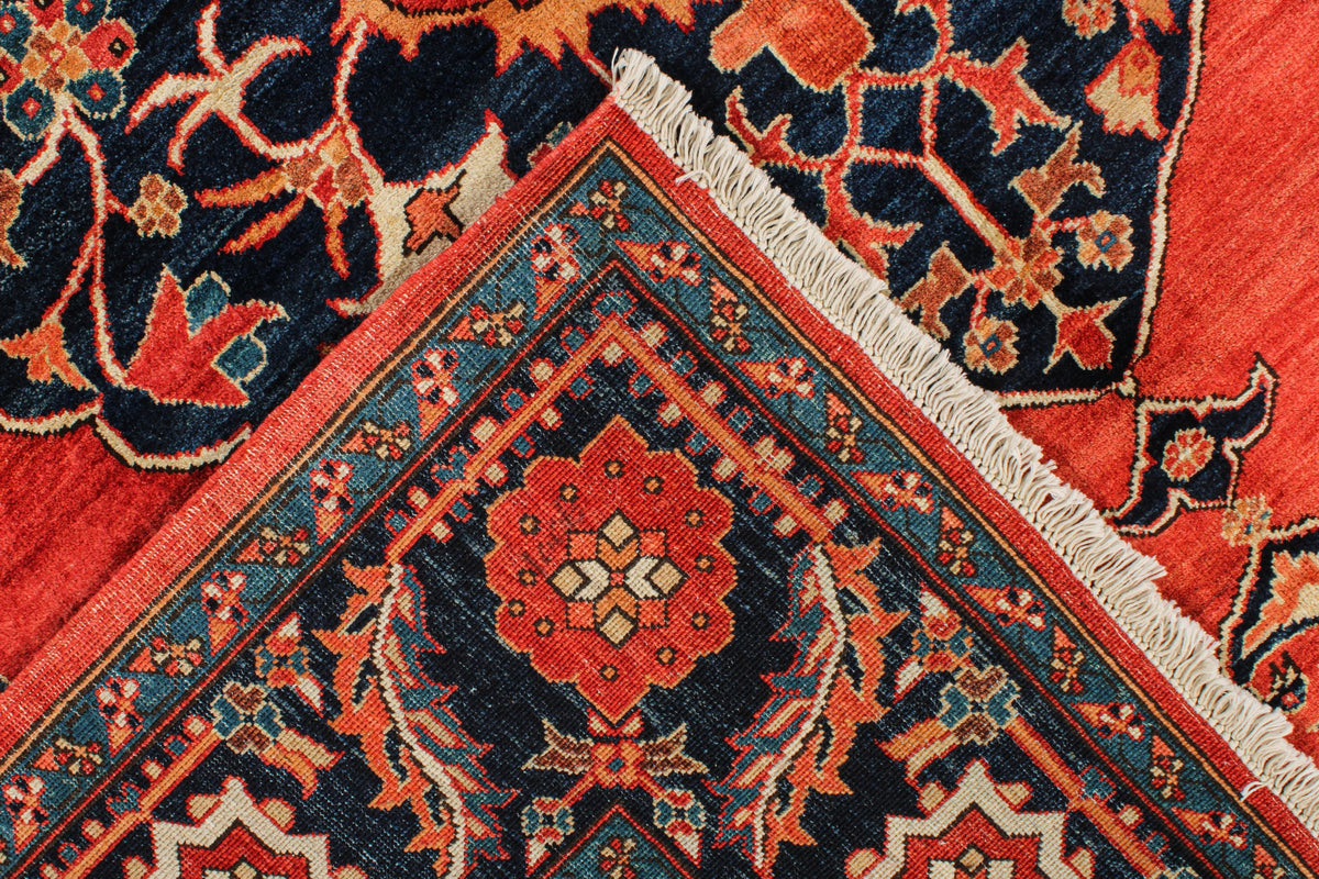 8x11 Red and Navy Anatolian Traditional Rug