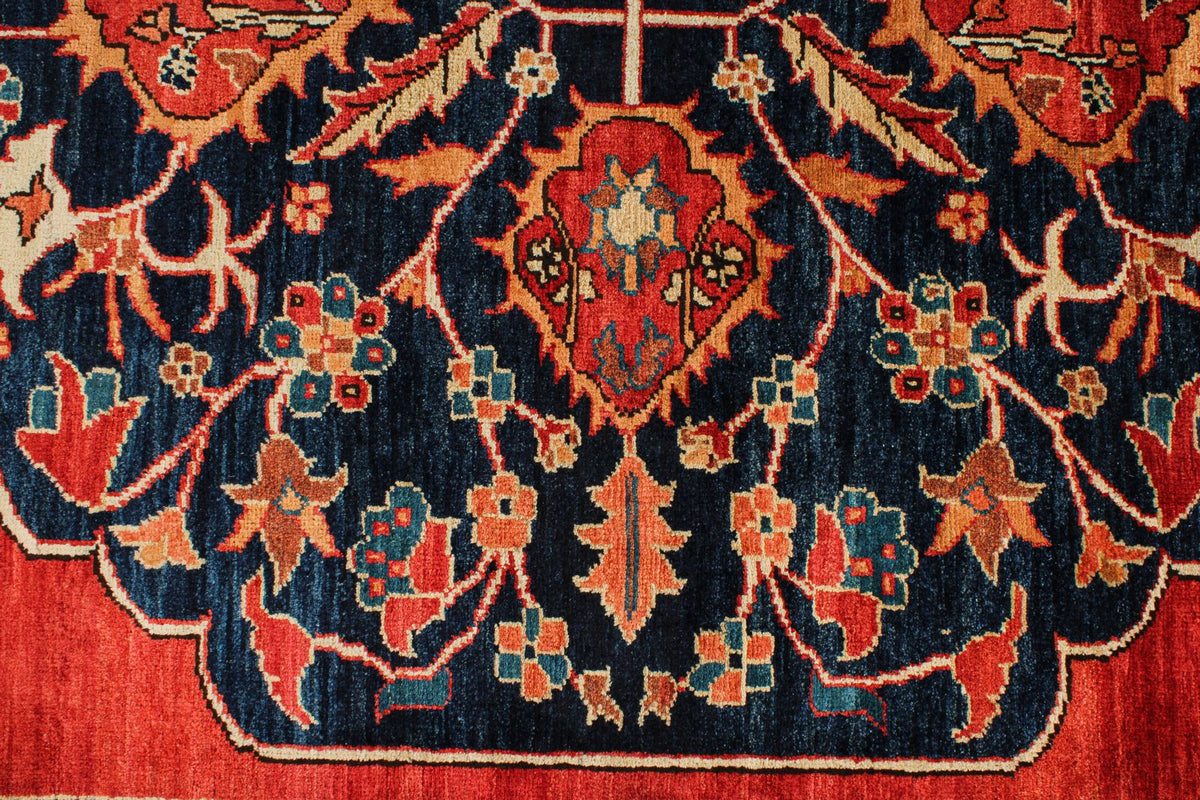 8x11 Red and Navy Anatolian Traditional Rug