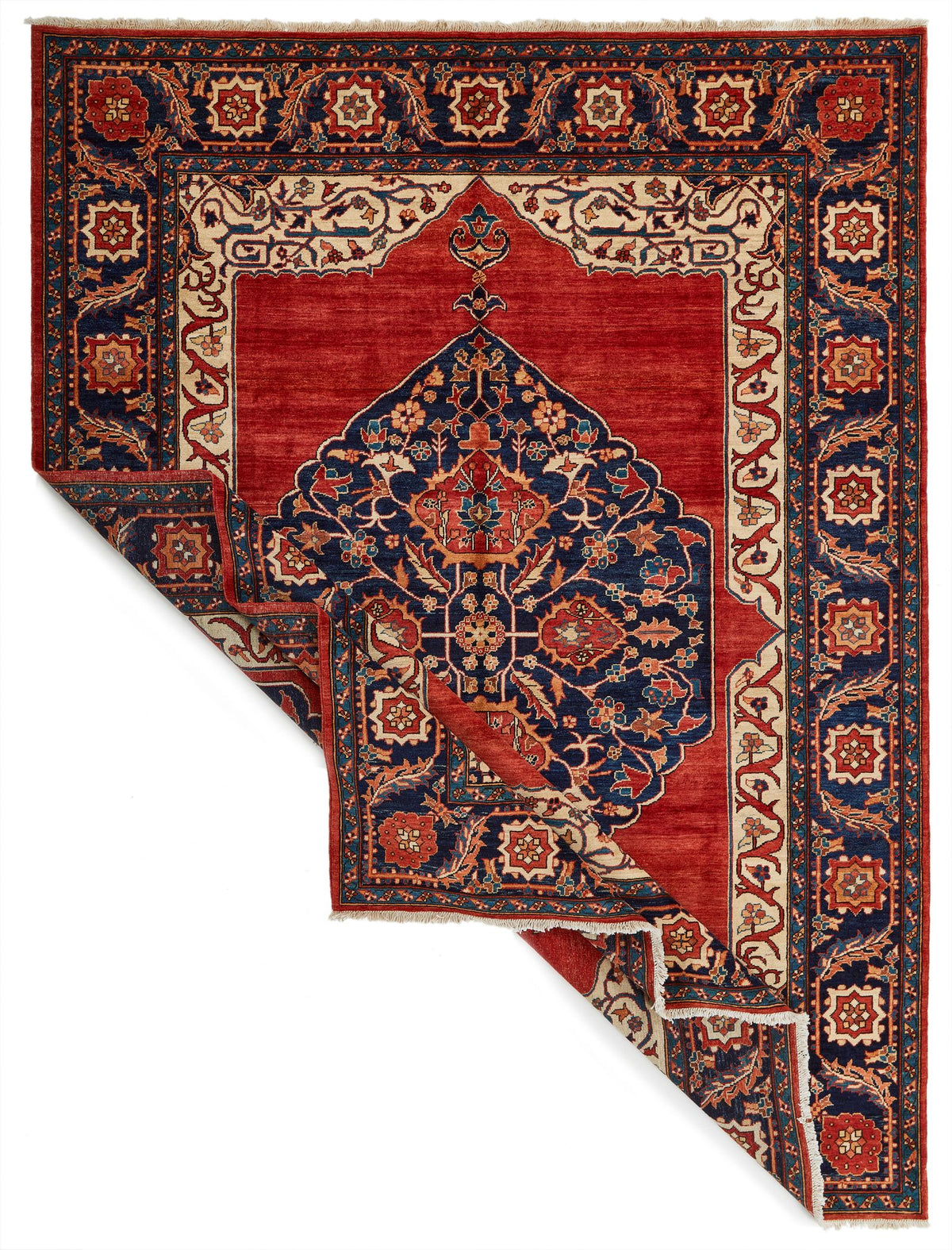 8x11 Red and Navy Anatolian Traditional Rug